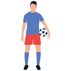 Fototapeta na wymiar Football player flat icon design, team player 
