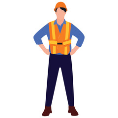 
Civil engineer flat icon design 
