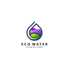 water and leaf logo design. nature icon symbol vector illustration