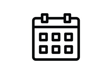 School Outline Icon - Calendar