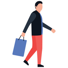 
Shopping girl flat icon design, leisure time 
