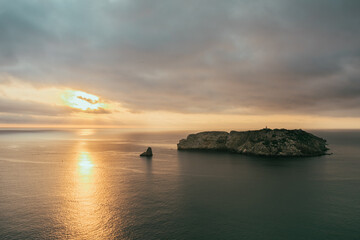 sunset over the sea in costa brava