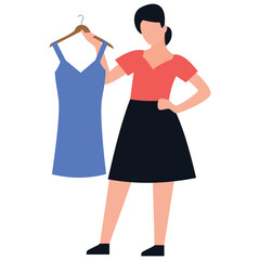 
Shopping girl flat icon design, leisure time 
