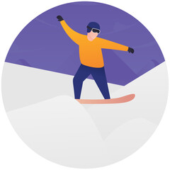 
Ready for skiing flat icon design 
