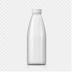 Realistic plastic bottle on a transparent background. Mock Up Template. Vector illustration