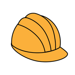 Simple construction safety work helmet line style icon