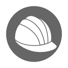 Simple construction safety work helmet line style icon