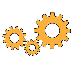 Simple gears sign simple icon of work tools