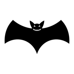 Simple illustration of bat silhouette for halloween day greeting cards