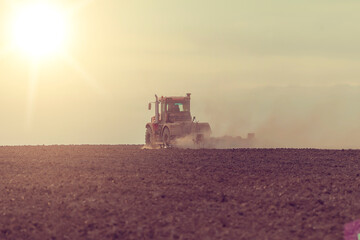 agricultural machines at work in the field