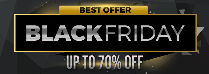 Fototapeta premium Black friday sale banner layout design template. Advertising Poster design.Vector illustration.