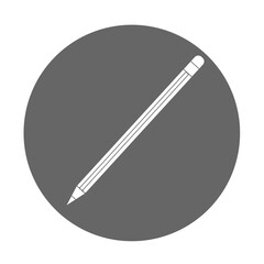 Simple illustration of pencil icon, Concept of work tools