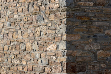 Large stone wall masonery, texture background, belgium, europe