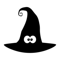 Single illustration of old witch hat for Halloween day