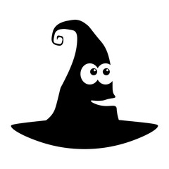 Single illustration of old witch hat for Halloween day