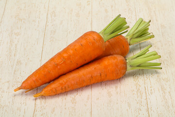 Three Young fresh ripe carrot