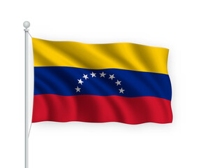 3d waving flag Venezuela Isolated on white background.