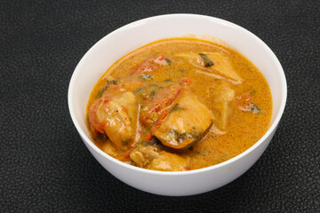 Traditional thai curry chicken soup