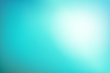 Abstract Gradient turquoise mint background. Blurred teal blue green water backdrop with sunlight. Vector illustration for your graphic design, banner, summer or aqua poster, website