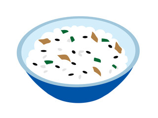 お茶碗に盛られたふりかけご飯