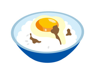 お茶碗に盛られた卵かけご飯