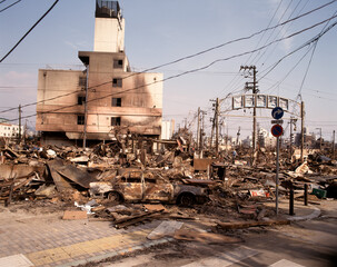 焼け跡　阪神淡路大震災