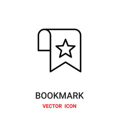 bookmark icon vector symbol. bookmark symbol icon vector for your design. Modern outline icon for your website and mobile app design.