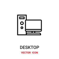 desktop icon vector symbol. desktop symbol icon vector for your design. Modern outline icon for your website and mobile app design.