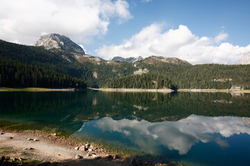 Beautiful lake in mountain. Mountain landscape.