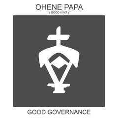 Obraz premium Vector icon with african adinkra symbol Ohene Papa. Symbol of good 