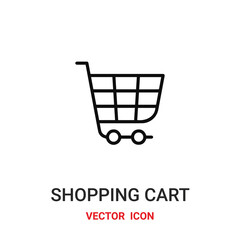 shopping cart icon vector symbol. shopping cart symbol icon vector for your design. Modern outline icon for your website and mobile app design.