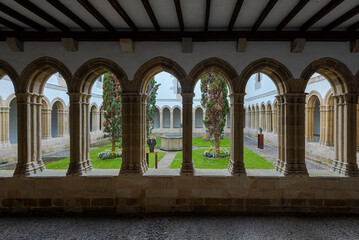 Cloister of the convent of San Francisco, Bermeo, Spain. It is one of the oldest convents in Bizkaia