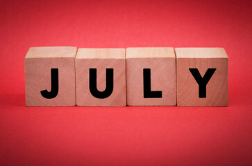 July Concept Wooden Cube Blocks