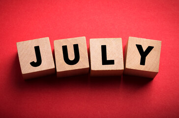 July Concept Wooden Cube Blocks