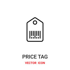 price tag icon vector symbol. price tag symbol icon vector for your design. Modern outline icon for your website and mobile app design.