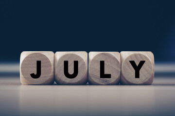 July Concept Wooden Cube Blocks
