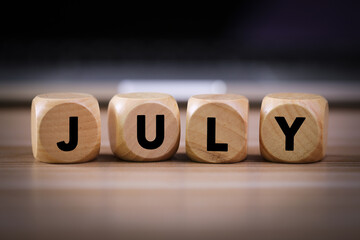 July Concept Wooden Cube Blocks