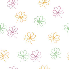 Fototapeta na wymiar seamless pattern with flowers drawing