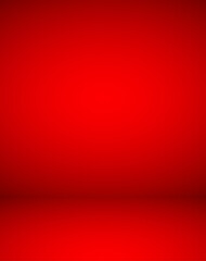Empty red color studio room luxury background. Abstract gradient