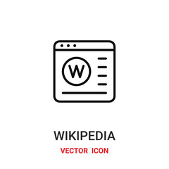 Wikipedia vector icon. Modern, simple flat vector illustration for website or mobile app.Wikiedia symbol, logo illustration. Pixel perfect vector graphics	