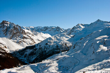 Fototapeta na wymiar Meribel Mottaret Les Trois Vallees 3 Valleys ski area French Alps France