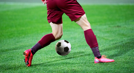 banner of soccer game players fighting for football