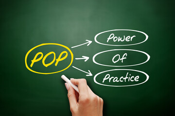 POP - Power Of Practice acronym, business concept background