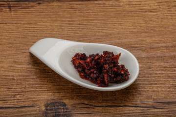 Fried chili pepper sauce with oil