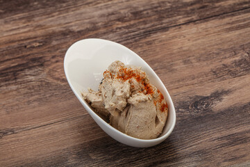 Herring butter spread in the bowl