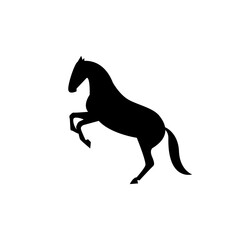 Fototapeta na wymiar Horse logo with black color on white background