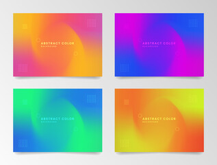Fototapeta premium Set of abstract colorful holographic background