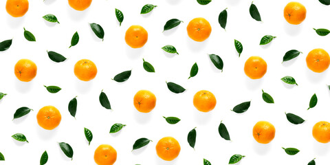 Isolated tangerine citrus collection background with leaves. Tangerines or mandarin orange fruits on white background. mandarine orange background.