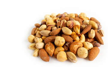 Mixed nuts. Edible, raw, organic and vegan.