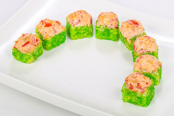 Japanese cuisine - baked roll with fish